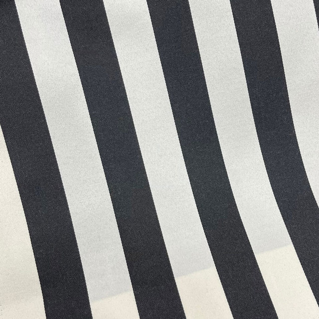 Sleek Black and White Satin Striped Curtain 1