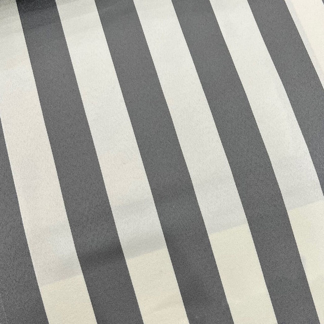 Sleek Gray and White Satin Striped Curtain 1