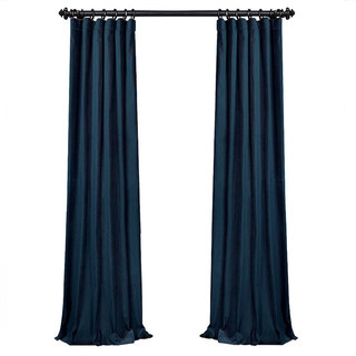 Fine Ink Blue Velvet Curtains 5