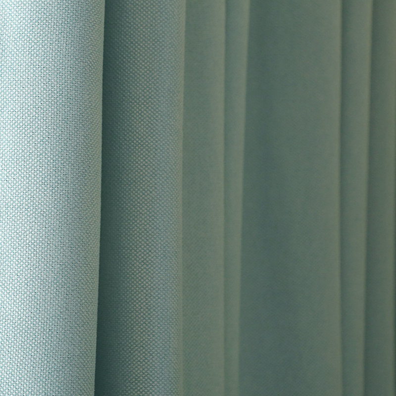 green plain curtains