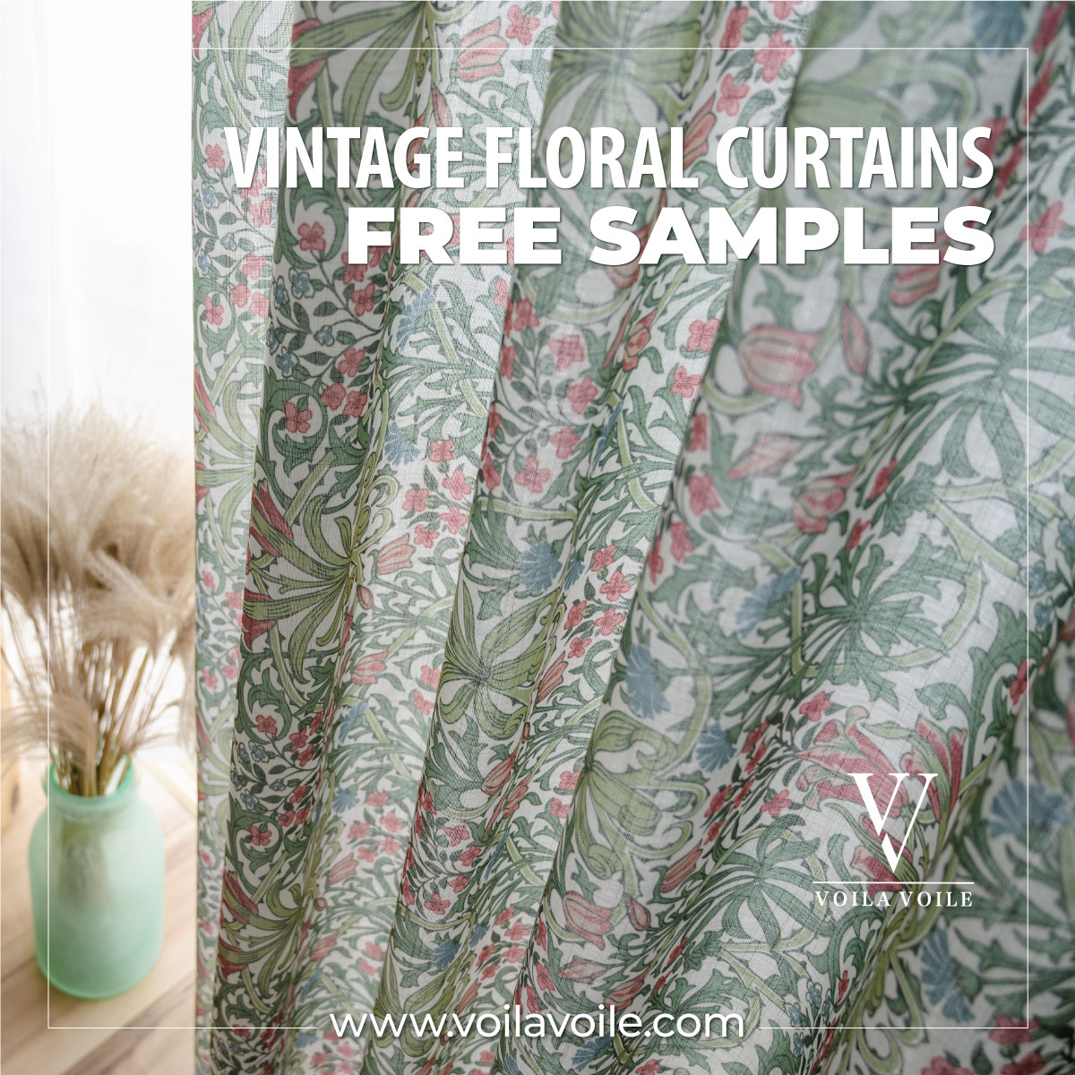 Vintage Floral Curtains