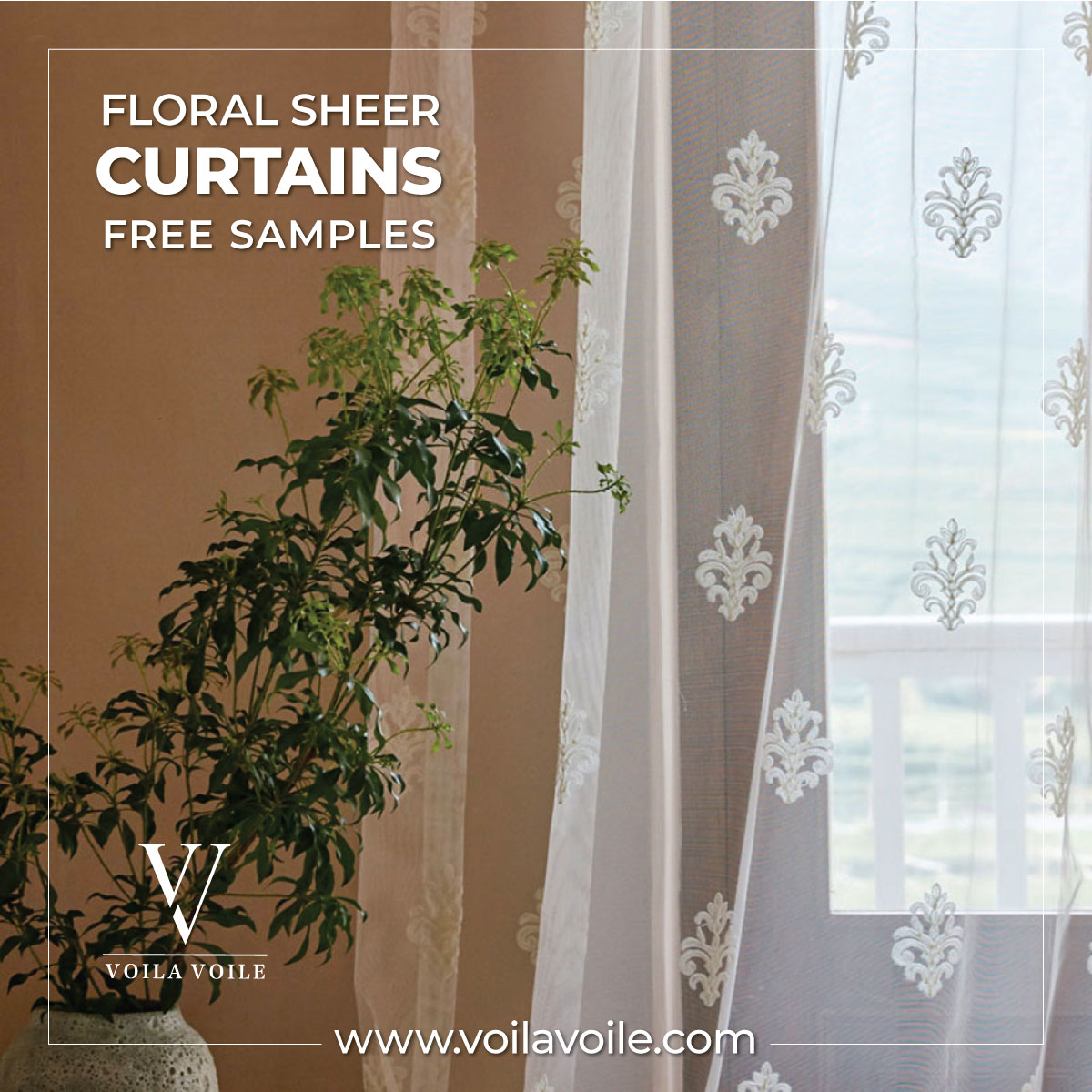 Floral Sheer Curtains
