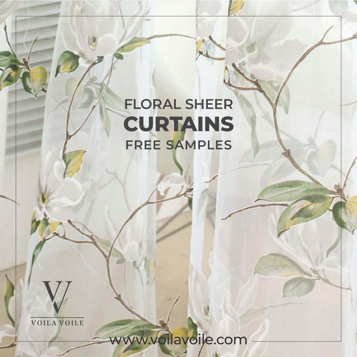 Floral Voile Curtains