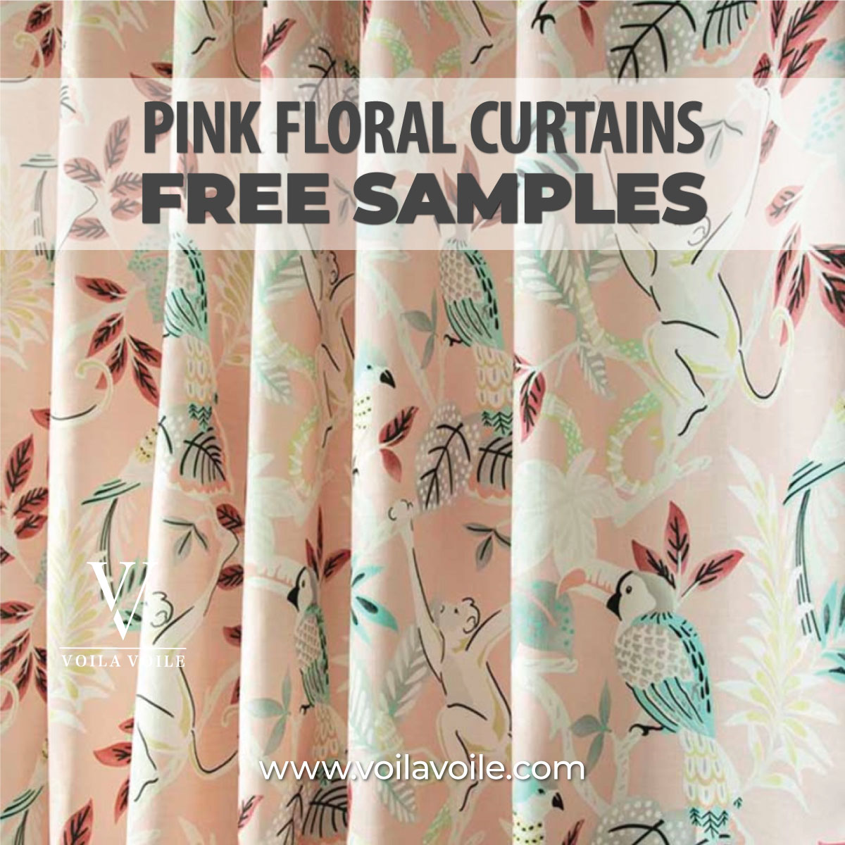 Pink Floral Curtains