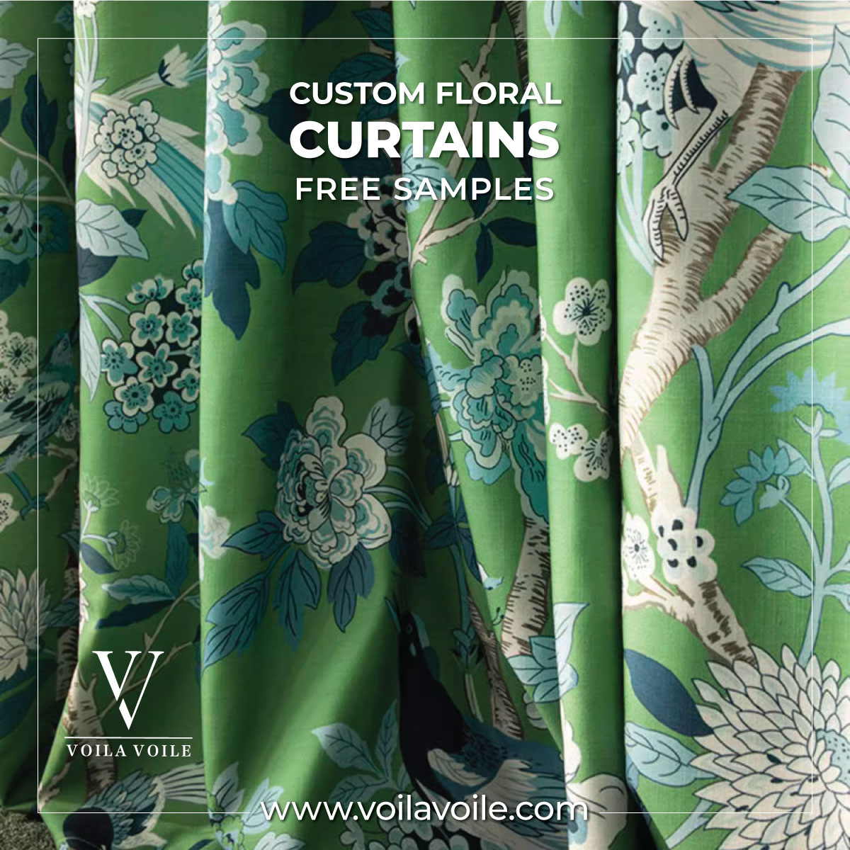 Floral Velvet Curtains