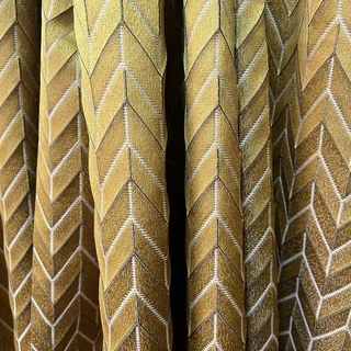 Elegante Art Deco Chevron Mustard Yellow Gold Curtain