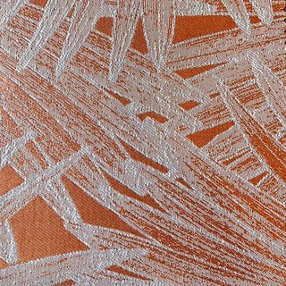 Fan Palm Leaves Luxury Jacquard Terracotta Burnt Orange Blackout Curtain