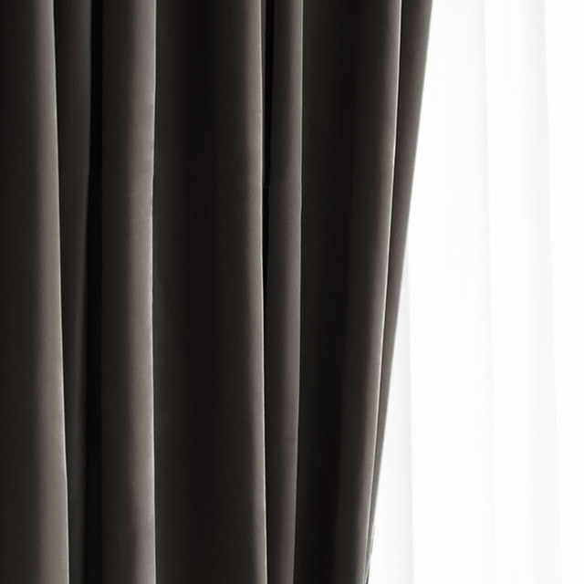Fine Taupe Gray Velvet Curtain 1