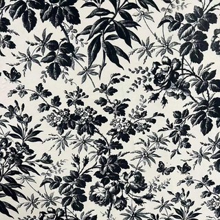 Midsummer Night Black and White Floral Velvet Curtains 7