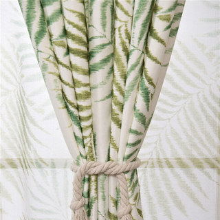 Palm Tree Leaves Green Print Floral Curtain 3