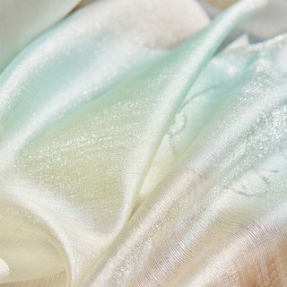 Paris Cascade Shimmering Green Lilac Gold Ombre Organza Sheer Curtain 7