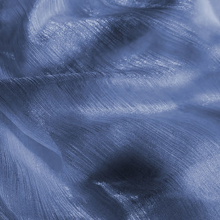 Paris Cascade Shimmering Striped Blue Sheer Curtain