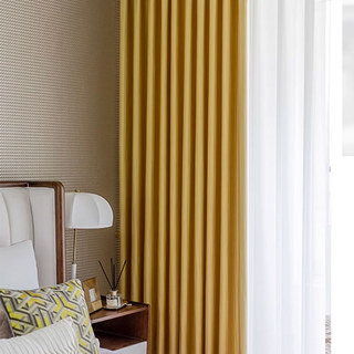 Radiant Ribbons Striped Gold Yellow Blackout Curtain 2