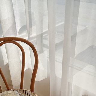 Sand Dune Textured Shimmering Brilliant White Sheer Curtain 3