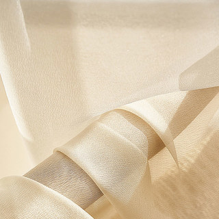 Sand Dune Textured Shimmering Champagne Gold Organza Sheer Curtain 6