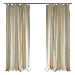 Satin Ripples Striped Textured Cream Off White Curtains 4