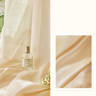 Shimmering Chains Champagne Gold Striped Sheer Curtain