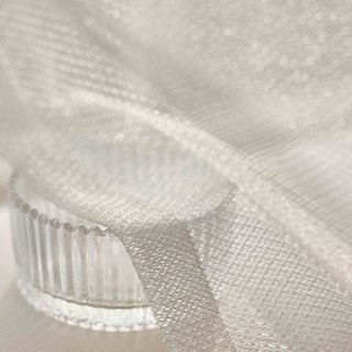 Silver Pond Ivory White Glittering Mesh Net Curtain 7