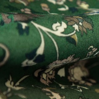 Zanjan Zen Emerald Green Persian Floral Velvet Curtains 3