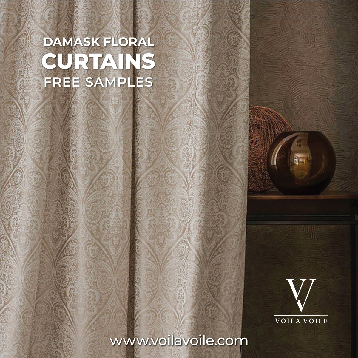Custom Damask Curtains