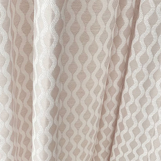 Enchanted Ogee Geometric Cream Taupe Curtains 1