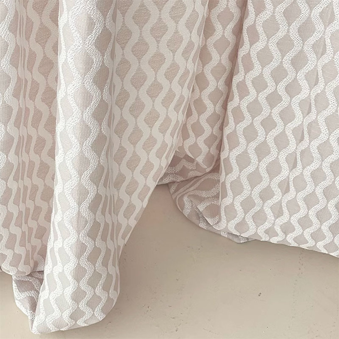 Enchanted Ogee Shimmering Geometric Cream Taupe Curtains