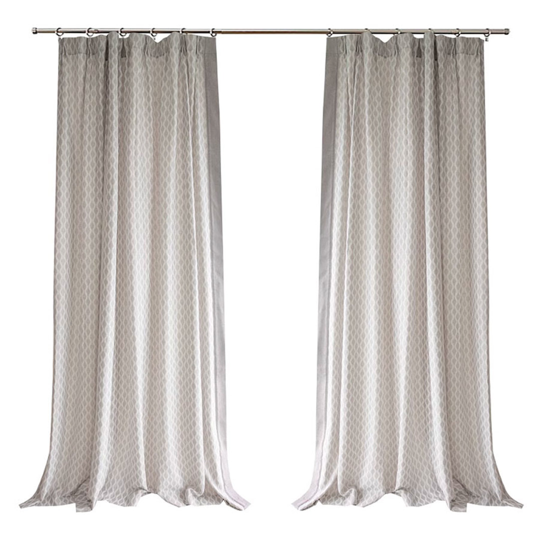 Enchanted Ogee Shimmering Geometric Cream Taupe Curtains