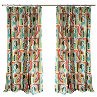 Mod Geo Fusion Multicolor Geometric Chenille Curtain 6