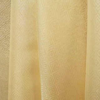 Shimmering Diamonds Geometric Cream Gold Sheer Curtains 3