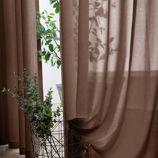 Soft Breeze Brown Chiffon Sheer Curtain 3