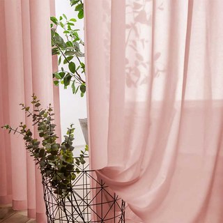 Soft Breeze Coral Pink Chiffon Sheer Curtain 3