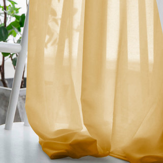 Soft Breeze Mustard Yellow Chiffon Sheer Curtain 2