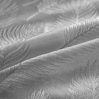 Feathered Fantasy Ash Gray Shimmering Sheer Curtain