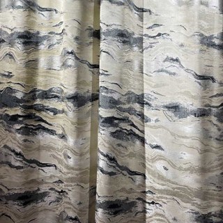 Marble Luxury Jacquard Textured Charcoal & Cream Curtain with Gold Glitter 2