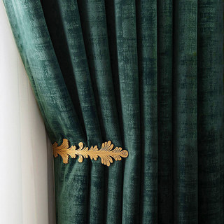 Premium Textured Dark Green Velvet Curtain 2