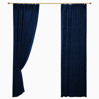 Premium Textured Midnight Navy Blue Velvet Curtain 5