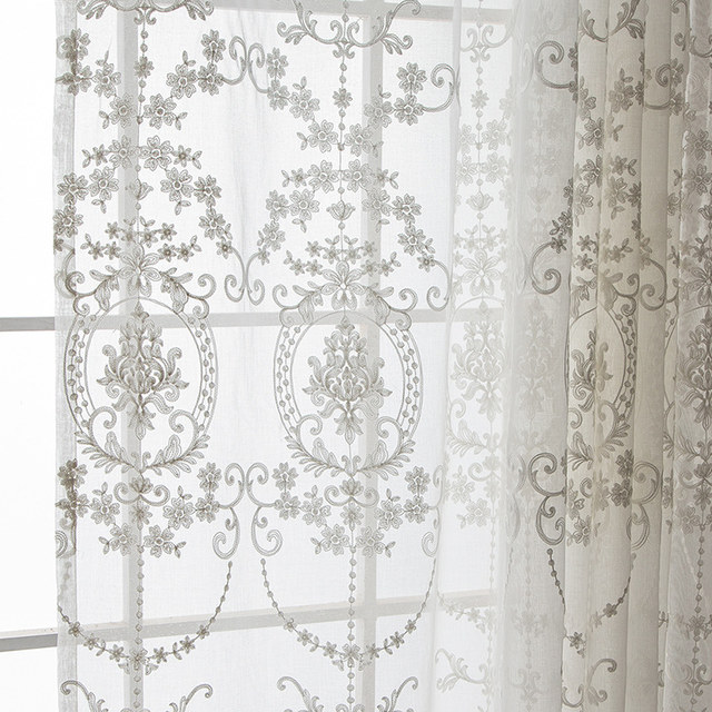 Royal Embroidered White Sheer Curtain 1