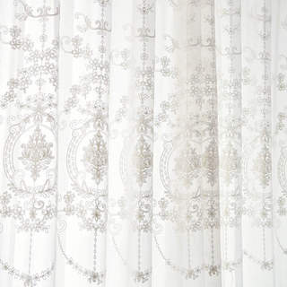 Royal Embroidered White Sheer Curtain 4