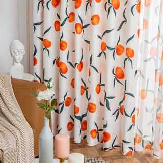 The Happiest Color Orange Linen Style Curtain 6