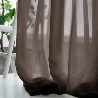 Soft Breeze Brown Chiffon Sheer Curtain 2