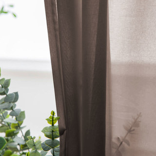 Soft Breeze Brown Chiffon Sheer Curtain