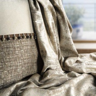 De Luxe Jacquard Golden Brown Damask Curtain 2