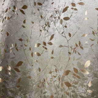 Golden Grove Jacquard Silky Cream Gold Floral Curtain