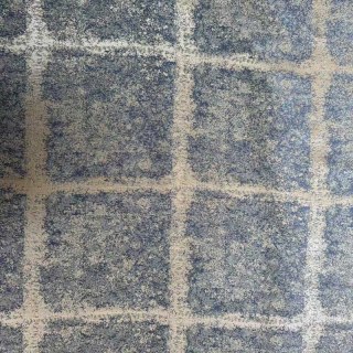 Weathered Plaid Haze Blue Checked Grid Geometric Curtains 6