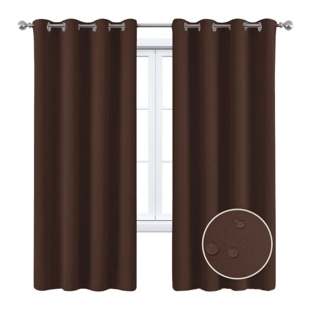 Malibu Waterproof Blackout Twill Dark Brown Outdoor Curtain 1