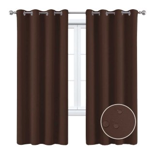 Malibu Waterproof Blackout Twill Dark Brown Outdoor Curtain