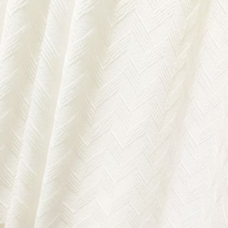 Chevron Mist Geometric Textured Ivory White Heavy Sheer Curtain 2