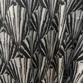 Gilded Breeze Black and Silver Art Deco Geometric Curtains 5