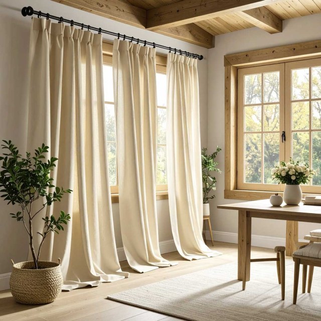 Cotton Club Cream Semi Sheer Curtain 1