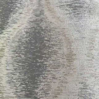 Ikat Ripples Gray and Cream Ogee Geometric Curtains with Silver Details 5